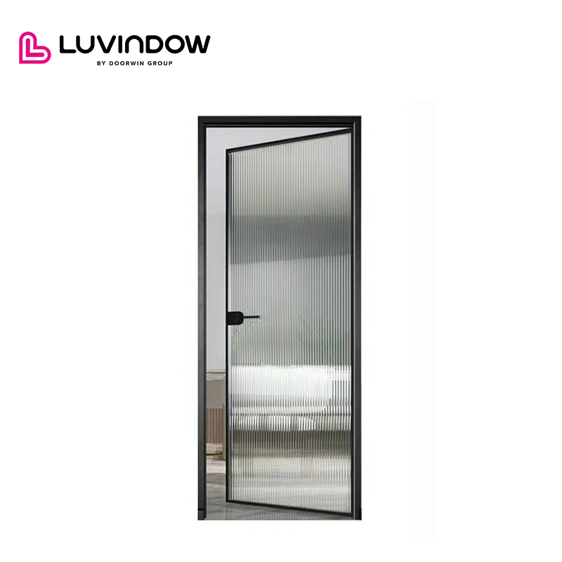 2022 Good quality narrow frame thermal break Aluminum bathroom swing door.