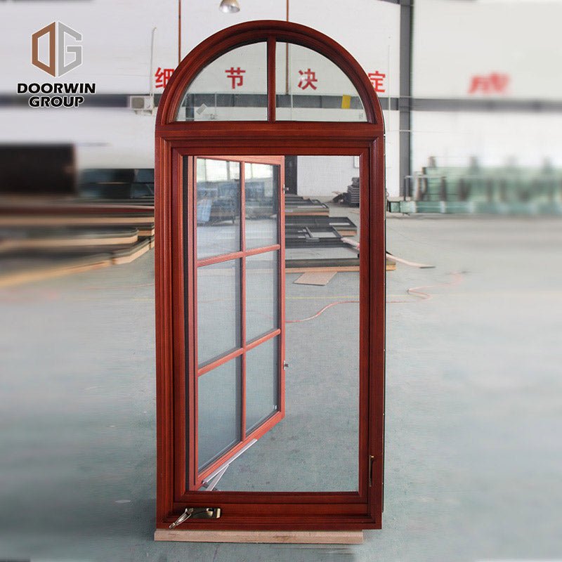 American-Style-Casement-Window-With-Foldable Crank Handle, Round-Top Window - Doorwin Group Windows & Doors