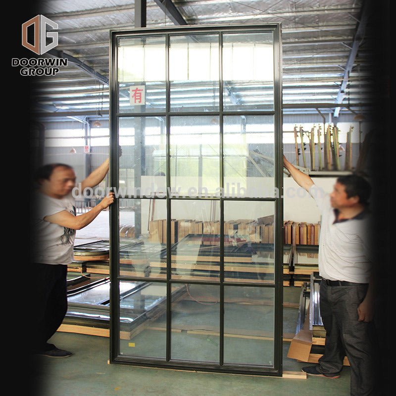 Better heat insulation 67mm profile pine clad thermal break aluminum gray casement windowby Doorwin - Doorwin Group Windows & Doors