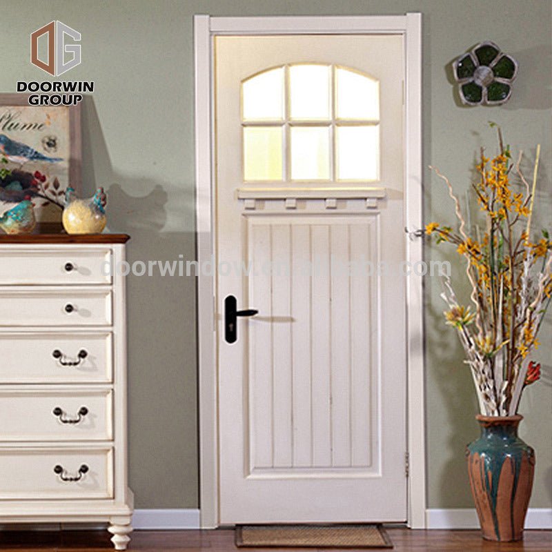Country side front door designs white pine larch oak wooden door with tempered glass by Doorwin - Doorwin Group Windows & Doors