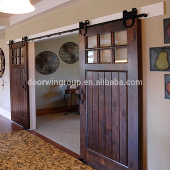 North America 2018 Teak Wood Door Design Sliding Barn Door with Top Track Lifting Wheel - China Sliding Barn Doors, Wood Door - Doorwin Group Windows & Doors
