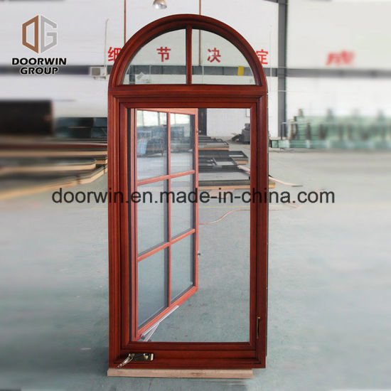 Oak Wood American Crank Window with Exterior Aluminum Cladding - China Window with Grid, Arch Window Grill Design - Doorwin Group Windows & Doors