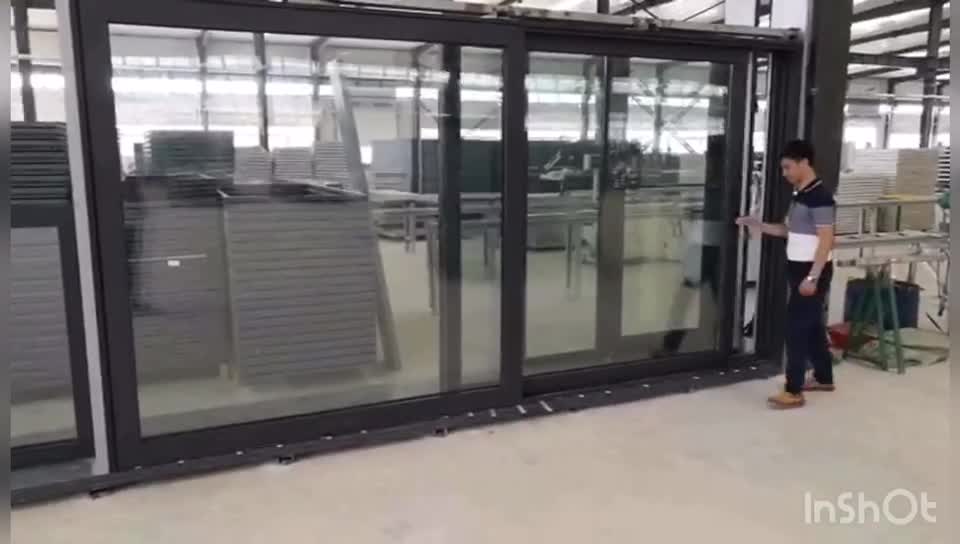 Residential interior insulated high quality thermal break aluminum sliding glass door for offices DIY - Doorwin Group Windows & Doors