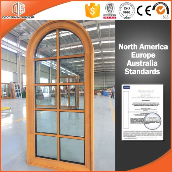 Solid Pine Wood Larch Wood Window Grille Round-Top Casement Window, Ultra-Large Double Glass Grille Window - China Wooden Window, Wood Casement Window - Doorwin Group Windows & Doors