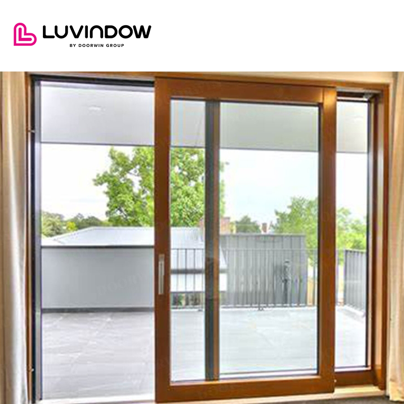 thermal break aluminum hot sale LUVINDOW Zwave electric lock for sliding wood doors by LUVINDOW