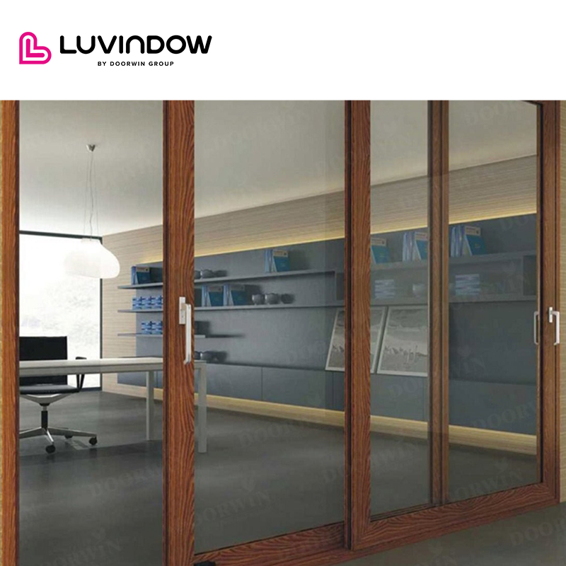 thermal break aluminum hot sale LUVINDOW Zwave electric lock for sliding wood doors by LUVINDOW