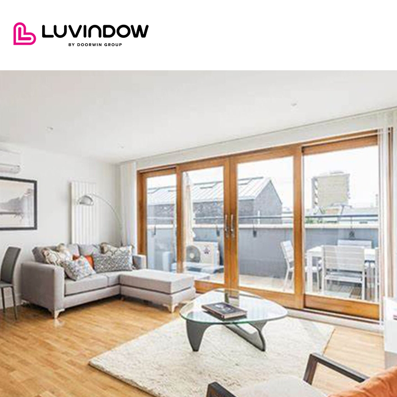 thermal break aluminum hot sale LUVINDOW Zwave electric lock for sliding wood doors by LUVINDOW — product image 5