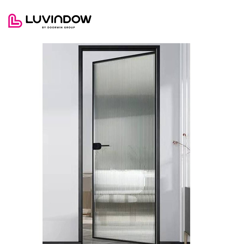 2022 Good quality narrow frame thermal break Aluminum bathroom swing door.