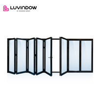 Cheapest China manufacturer thermal break Aluminum frameless interior sliding uk patio prices glass folding doors — thumbnail 1