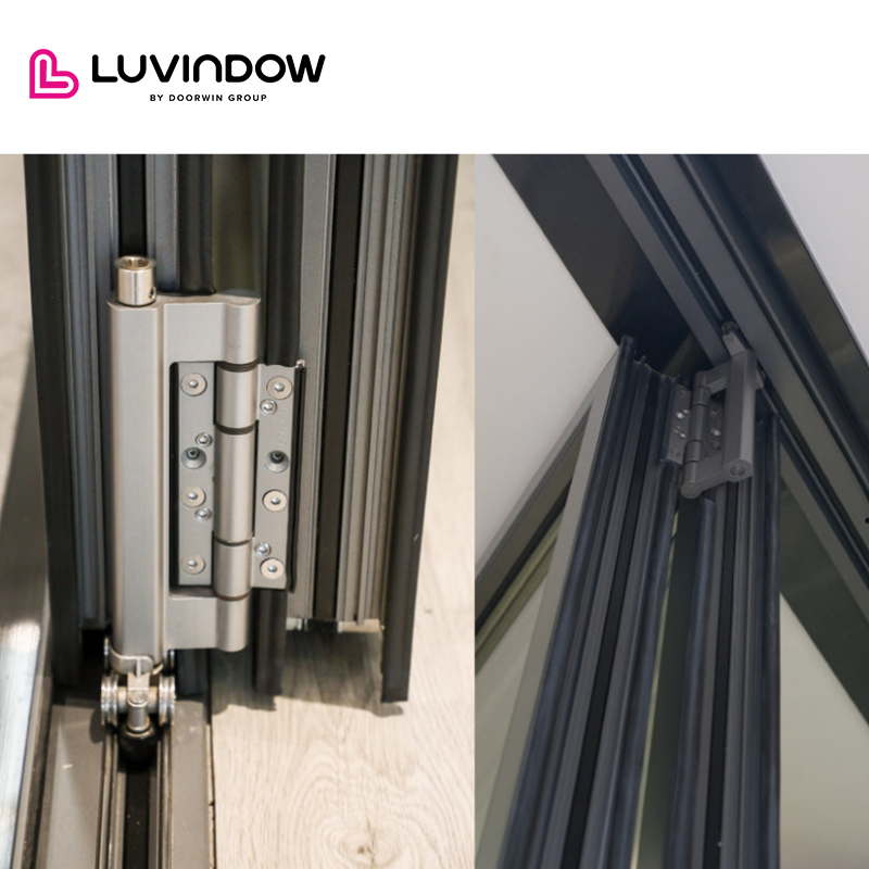 Cheapest China manufacturer thermal break Aluminum frameless interior sliding uk patio prices glass folding doors — product image 3