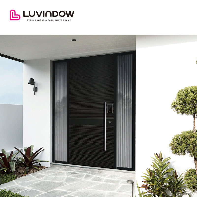 Aluminum Entry Door With Tempered Glass