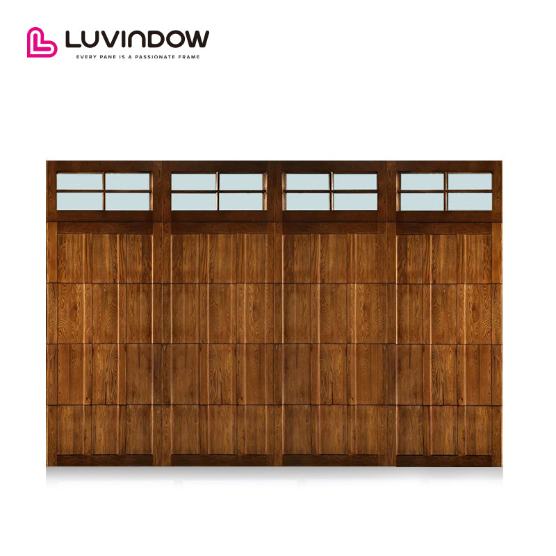 Automatic Wooden Garage Door With Glass