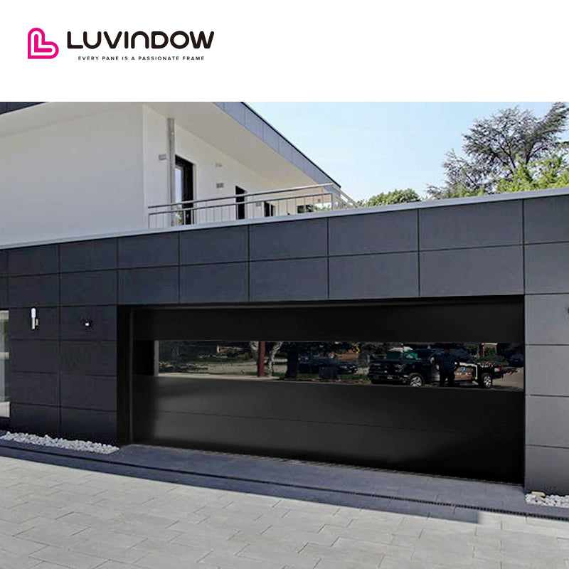 Mirror Black Glass Design Garage Door