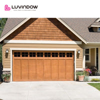 Automatic Wooden Garage Door With Glass