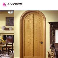 The United States hot sale solid wood entry door arched top design single door — thumbnail 4