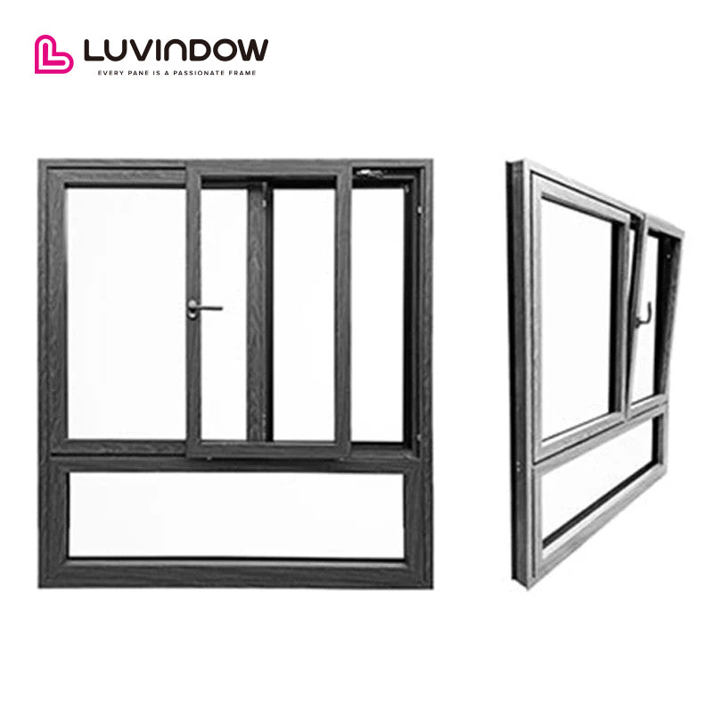 Canada hot sale LUVINDOW Wooden solid wardrobe sliding Windows philippines price and design by LUVINDOW