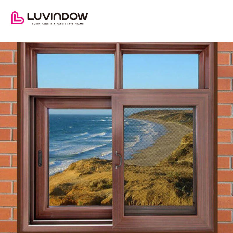 Canada hot sale LUVINDOW Wooden solid wardrobe sliding Windows philippines price and design by LUVINDOW