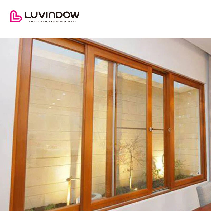Canada hot sale LUVINDOW Wooden solid wardrobe sliding Windows philippines price and design by LUVINDOW