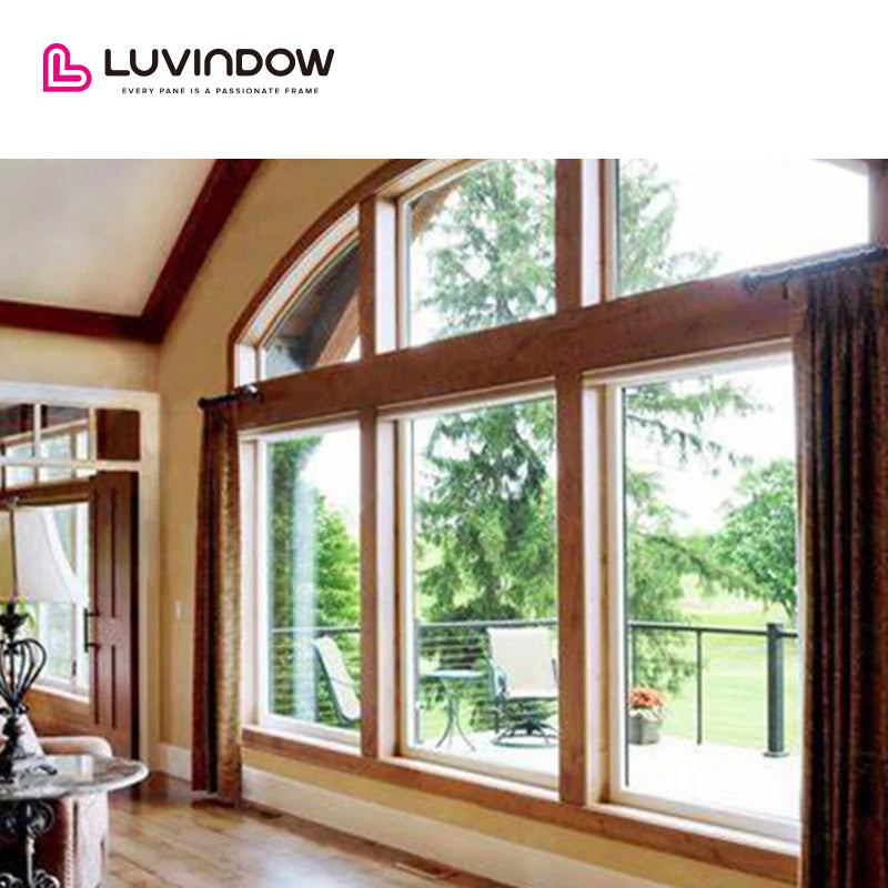 Wooden special shape window with grill