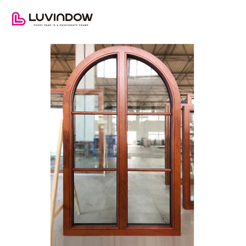 Wooden special shape window with grill