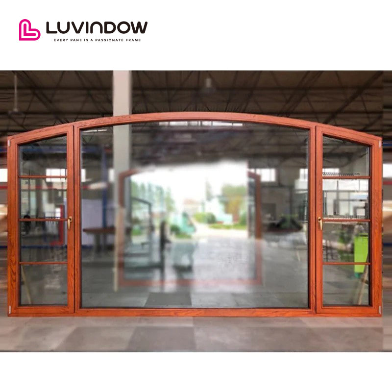 Wooden special shape window with grill