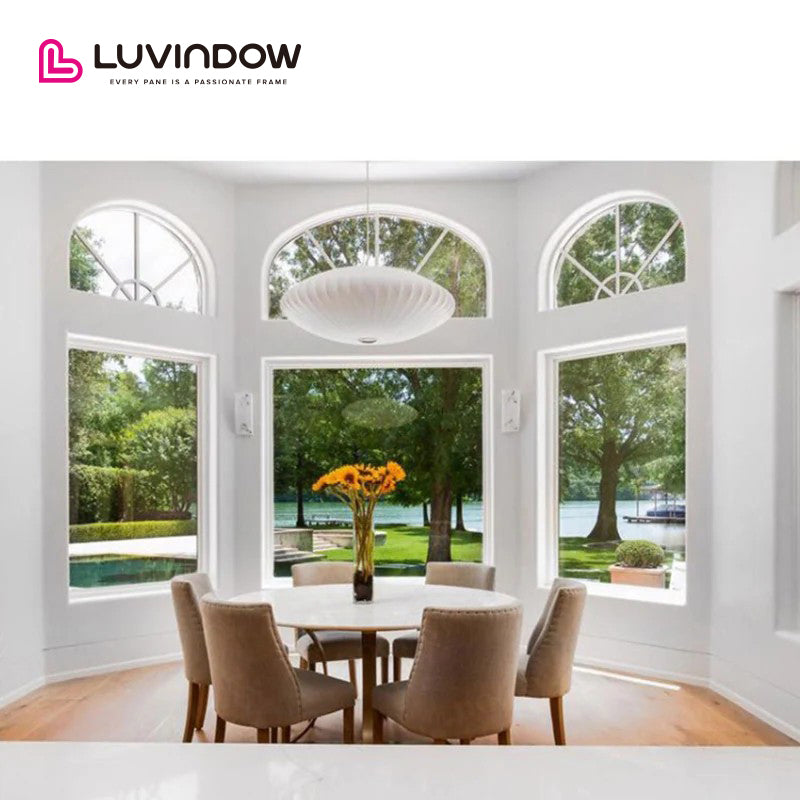 Wooden special shape window with grill