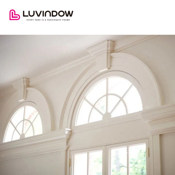 Wooden special shape window with grill