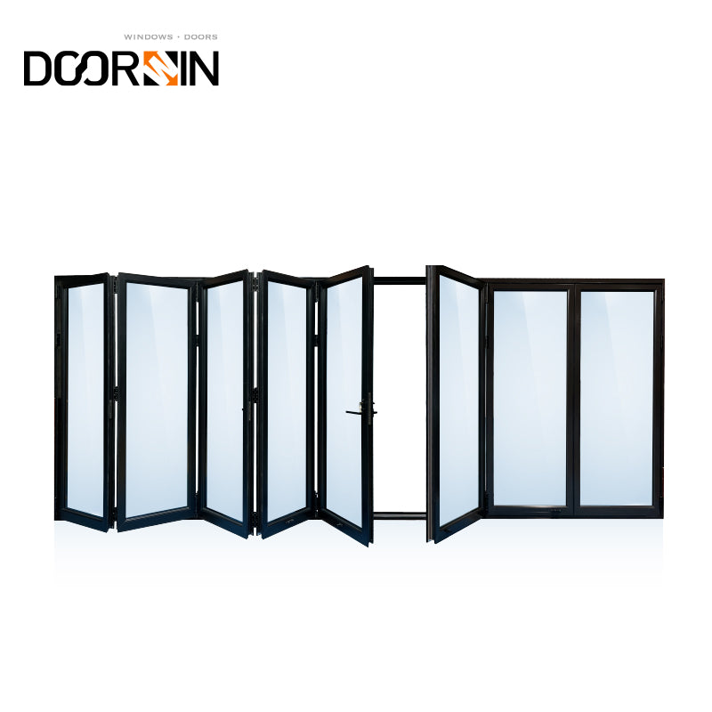 Cheapest China manufacturer thermal break Aluminum frameless interior sliding uk patio prices glass folding doors — product image 2