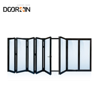 Cheapest China manufacturer thermal break Aluminum frameless interior sliding uk patio prices glass folding doors — thumbnail 2