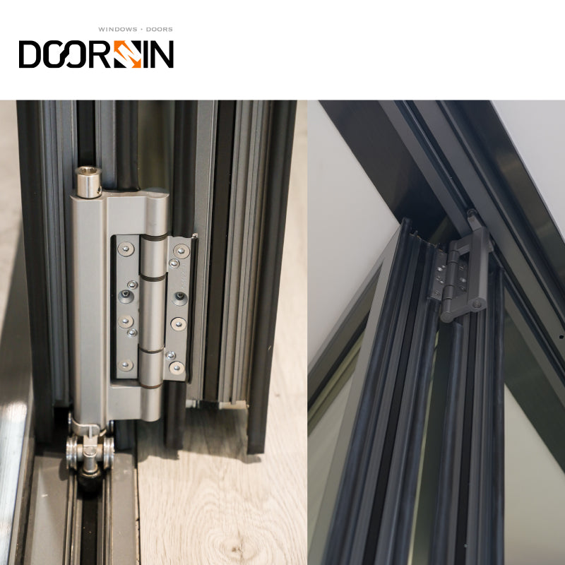 Cheapest China manufacturer thermal break Aluminum frameless interior sliding uk patio prices glass folding doors — product image 3