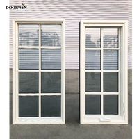 2020 Doorwin new product white oak wood frame alu-clad grille design casement windows for sale — thumbnail 3