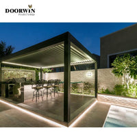 2021 Custom aluminum louvers for rooftop percolas for outdoor terraces with villa LED aluminum percolas — thumbnail 4