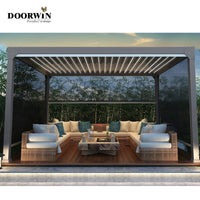 2021 Custom aluminum louvers for rooftop percolas for outdoor terraces with villa LED aluminum percolas — thumbnail 6