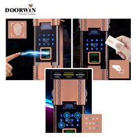 2022 Hot sell teak wood Smart fingerprint doors exterior front doors knotty alder pine larch french  wood door entry by Doorwin — thumbnail 4