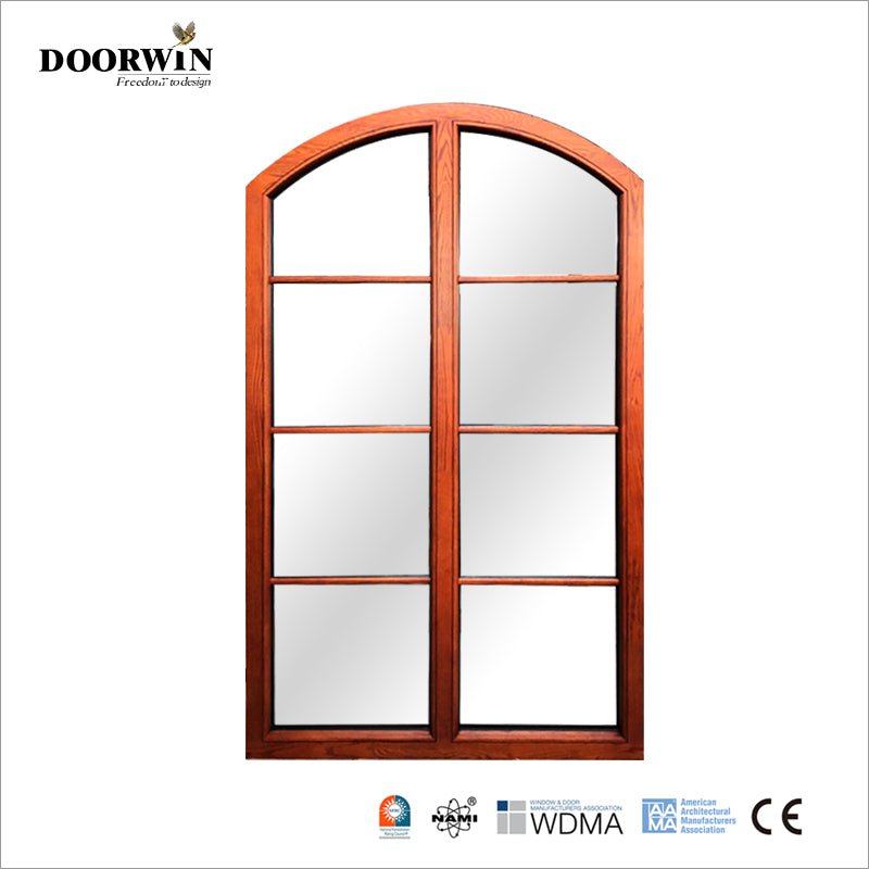 2022 USA Fort Worth good quality American Oak Wood Aluminum Crank Open round top Casement Window — product image 2