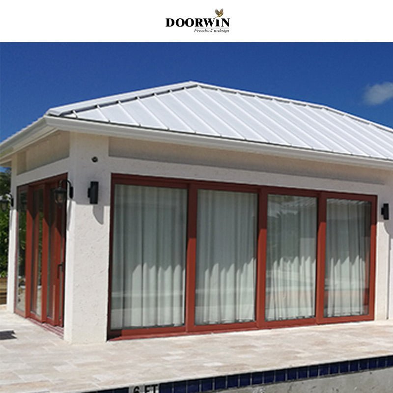 2022 USA hot sale -10 years warranty commercial aluminium wood sliding door big doors - Doorwin Group Windows & Doors