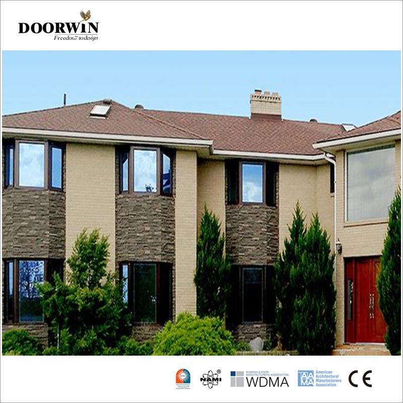 2022 USA hot sale 30% discount promotion for wholesaler Houston soundproof built-in shutter 3 sash red oak wooden casement windows - Doorwin Group Windows & Doors