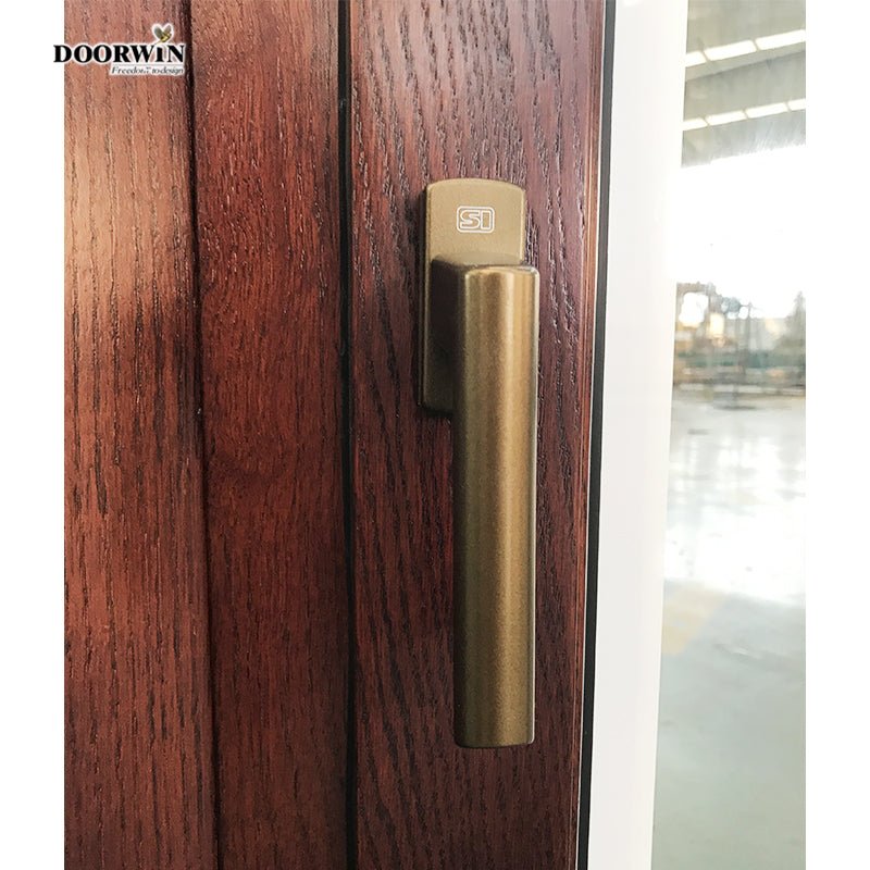 2022 USA hot sale 30% discount promotion for wholesaler Houston soundproof built-in shutter 3 sash red oak wooden casement windows - Doorwin Group Windows & Doors