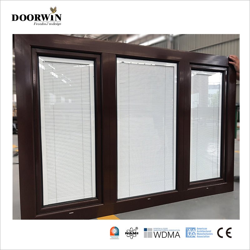 2022 USA hot sale 30% discount promotion for wholesaler Houston soundproof built-in shutter 3 sash red oak wooden casement windows — product image 4