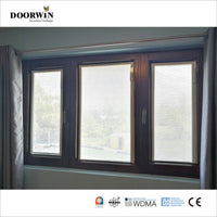 2022 USA hot sale 30% discount promotion for wholesaler Houston soundproof built-in shutter 3 sash red oak wooden casement windows — thumbnail 9