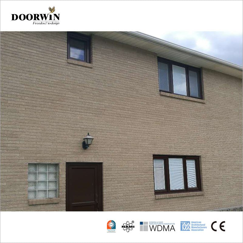 2022 USA hot sale 30% discount promotion for wholesaler Houston soundproof built-in shutter 3 sash red oak wooden casement windows - Doorwin Group Windows & Doors