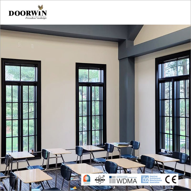 2022USA hot sale Wooden Pattern Window With Double Glazing Glass Wholesale Oak wood window design French windows — product image 6