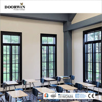 2022USA hot sale Wooden Pattern Window With Double Glazing Glass Wholesale Oak wood window design French windows — thumbnail 6