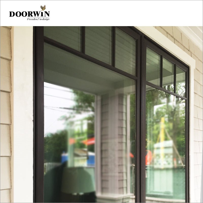 2022USA Oakland crank open window white color with fixed window grilles - Doorwin Group Windows & Doors