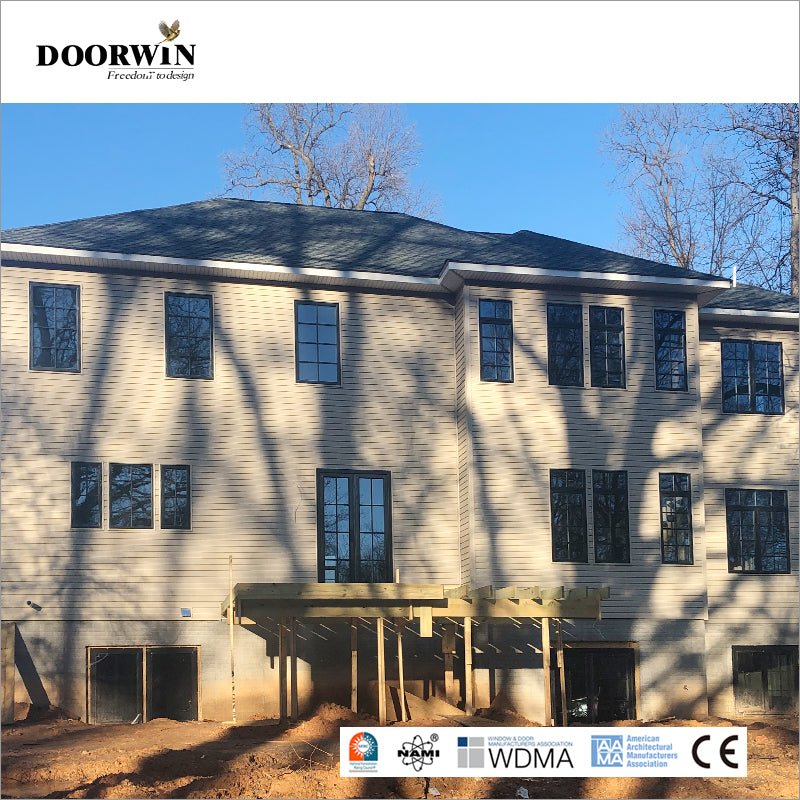 2022USA Oakland crank open window white color with fixed window grilles - Doorwin Group Windows & Doors