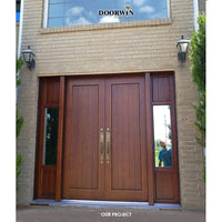 Best Quality custom frosted glass doors contemporary front with side panels commercial wood — thumbnail 1