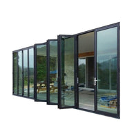 Aluminium frame bi-fold glass doors folding bathtub shower door exterior bifold by Doorwin on Alibaba — thumbnail 1