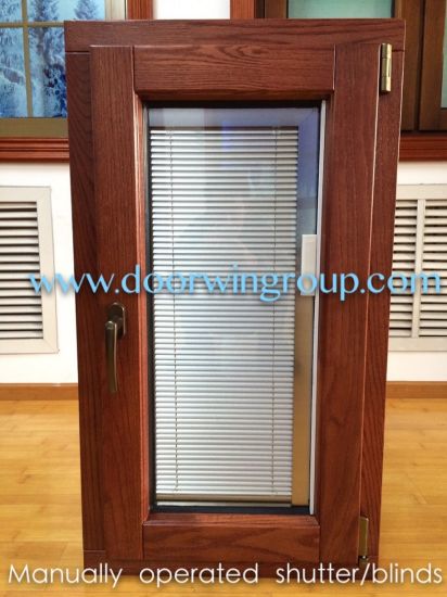 Aluminium Solid Wood Windows with Shutters/Blinds, Non-Thermal Break Aluminum Shutter Window for Central America - China Aluminium Window, Wood Window - Doorwin Group Windows & Doors