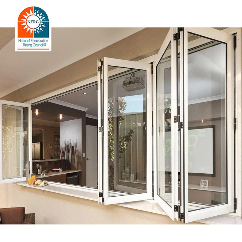 Aluminium tempered glass bifolding windows horizontal folding local window aluminium bifold window — product image 3