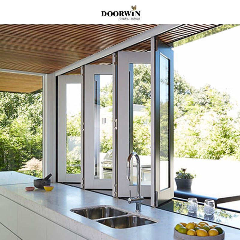 Aluminium tempered glass bifolding windows horizontal folding local window aluminium bifold window — product image 2